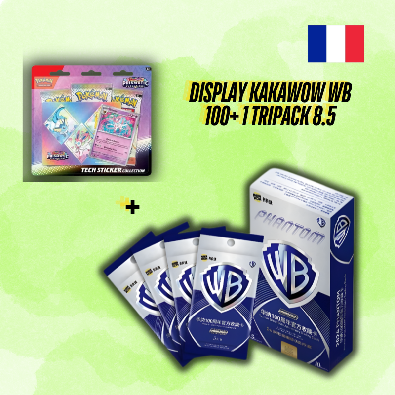 1 display Kakawow Warner Bros WB100 + 1 Tripack 8.5 Evolutions prismatiques FR